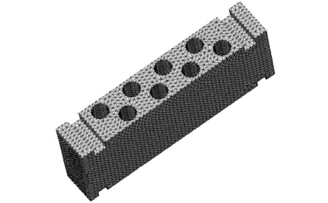 劃分網格後的圓孔環模模型.jpg 劃分網格後的圓孔環模模型.jpg